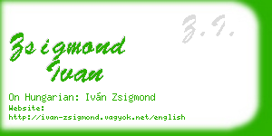zsigmond ivan business card